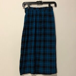 Blue and Black Plaid Women's Skirt